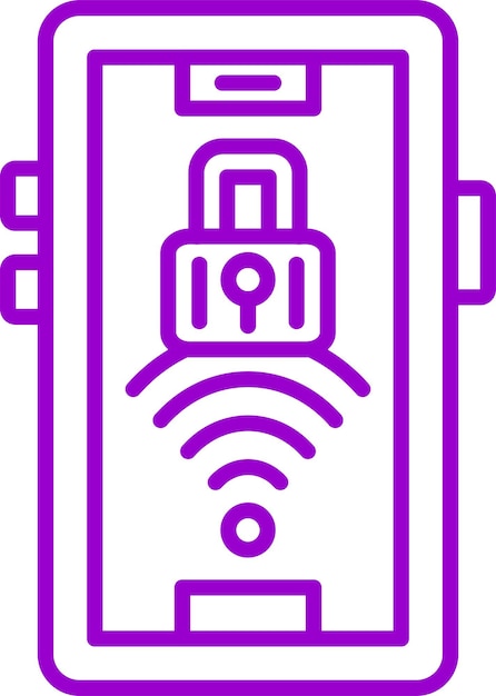 Diseño vectorial de señal Wifi 4 Estilo de icono de bloqueo de barra