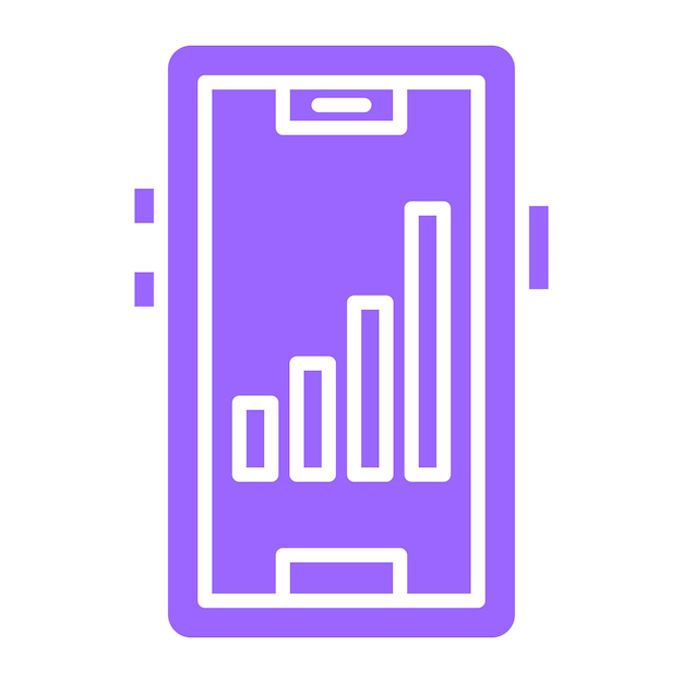 Diseño vectorial de señales celulares de 4 barras Estilo de icono