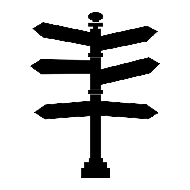 Diseño vectorial de señales de encrucijadas para orientación y viaje