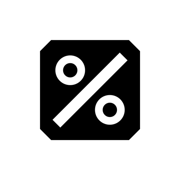 Diseño vectorial sencillo del icono de porcentaje
