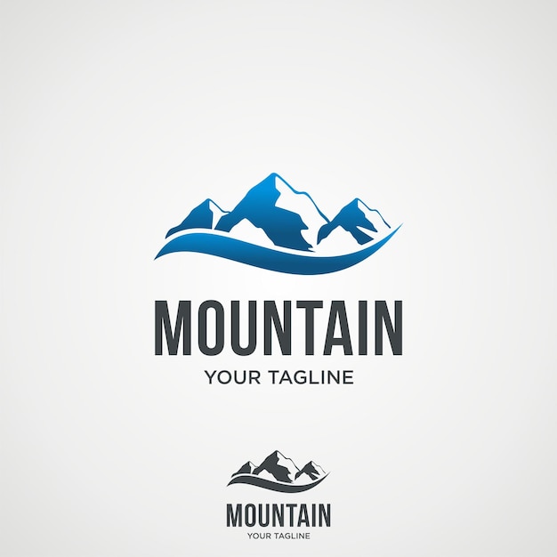 Diseño vectorial sencillo del logotipo de la montaña