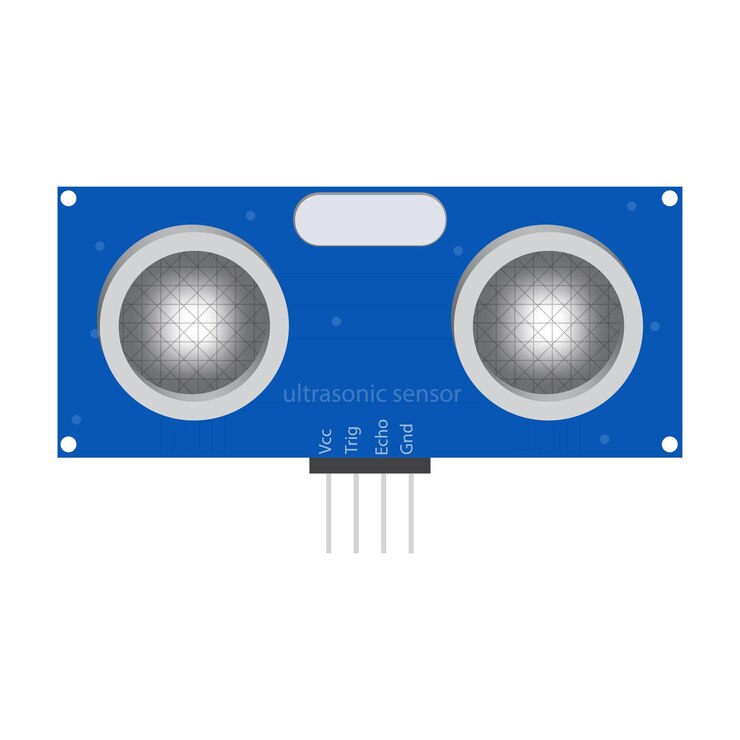 Vector diseño vectorial del sensor ultrasónico aislado sobre un fondo blanco