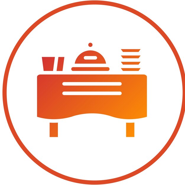 Diseño vectorial Servidor de buffet Estilo de icono