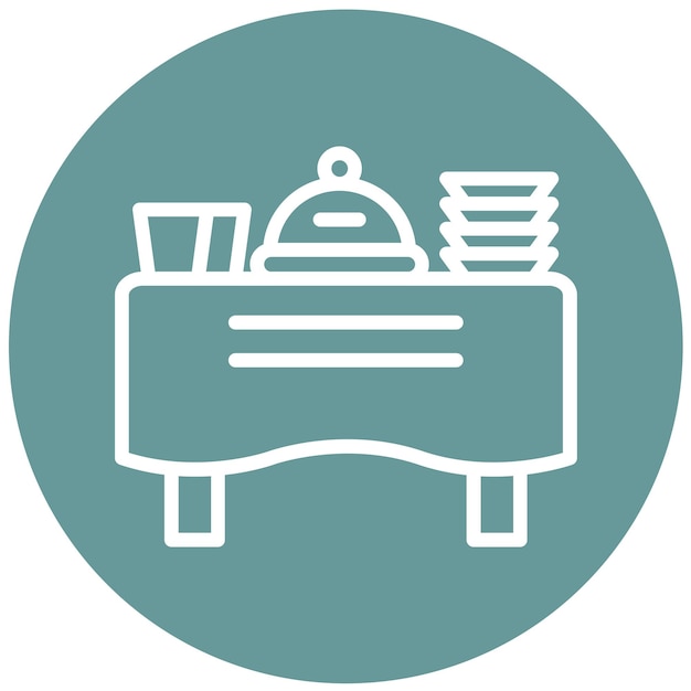 Diseño vectorial Servidor de buffet Estilo de icono