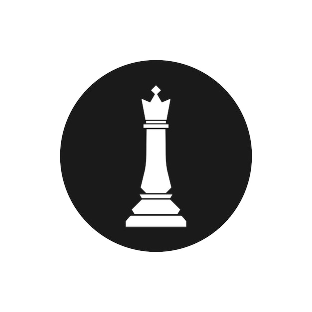 Diseño vectorial del signo del icono de la reina de ajedrez