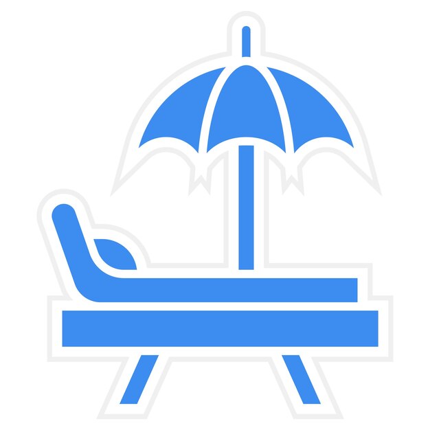 Diseño vectorial de la silla de playa Estilo de icono