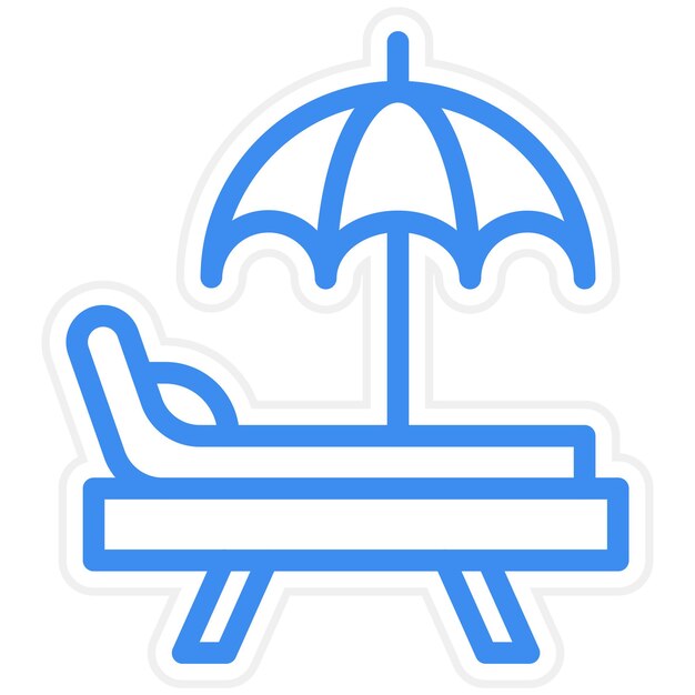 Diseño vectorial de la silla de playa Estilo de icono