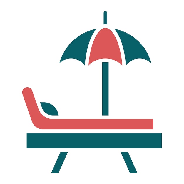 Diseño vectorial de la silla de playa Estilo de icono