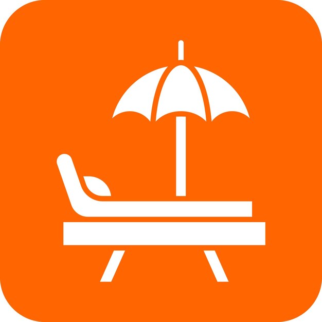 Diseño vectorial de la silla de playa Estilo de icono
