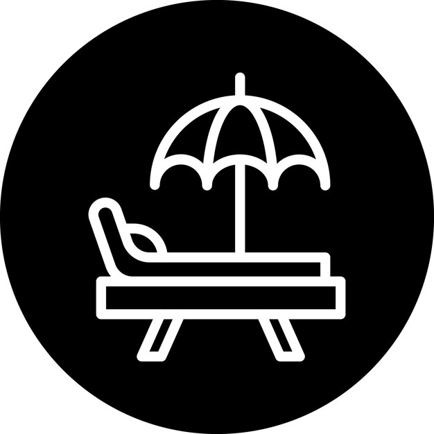 Diseño vectorial de la silla de playa Estilo de icono
