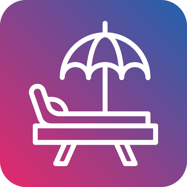 Diseño vectorial de la silla de playa Estilo de icono