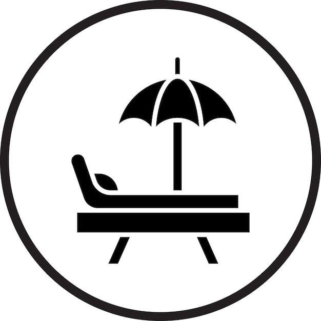 Diseño vectorial de la silla de playa Estilo de icono