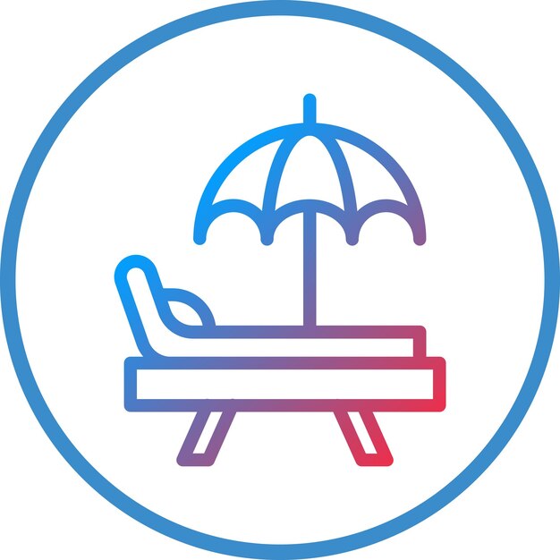 Diseño vectorial de la silla de playa Estilo de icono