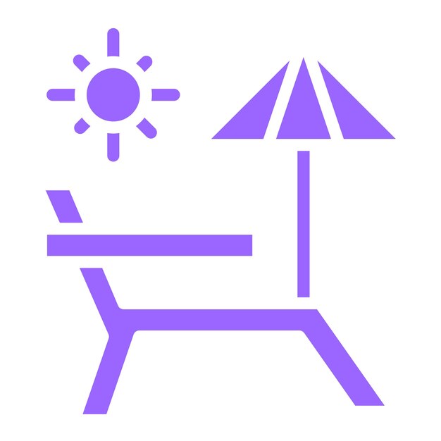 Diseño vectorial de la silla de playa Estilo de icono