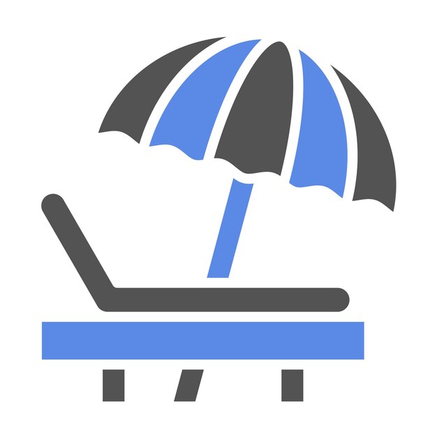 Diseño vectorial de la silla de playa Estilo de icono