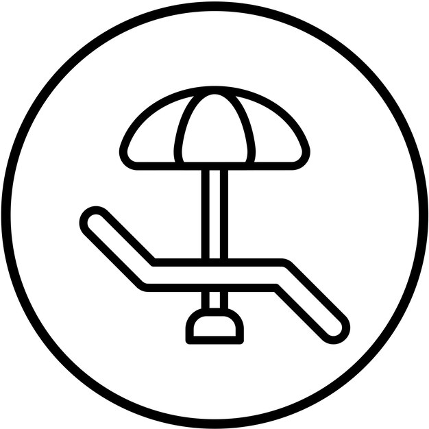 Diseño vectorial de la silla de playa Estilo de icono