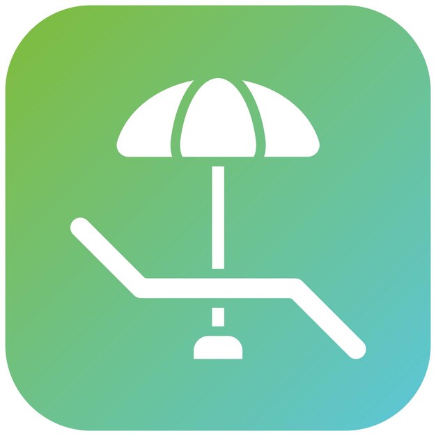 Diseño vectorial de la silla de playa Estilo de icono