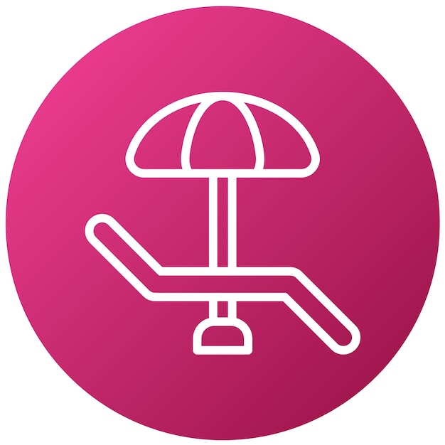 Diseño vectorial de la silla de playa Estilo de icono