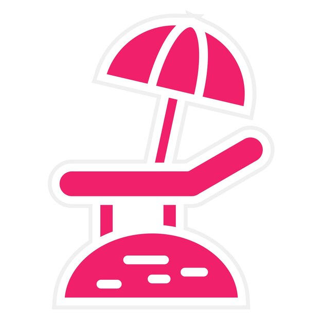 Diseño vectorial de la silla de playa Estilo de icono