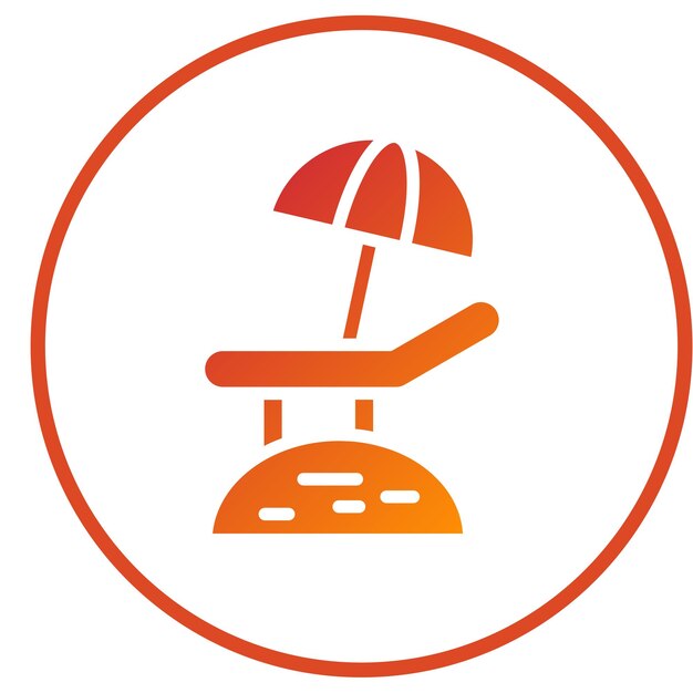 Diseño vectorial de la silla de playa Estilo de icono
