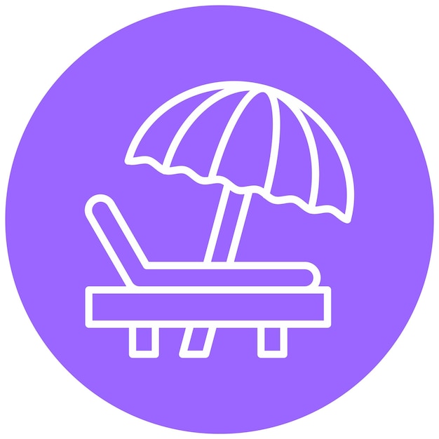 Diseño vectorial de la silla de playa Estilo de icono