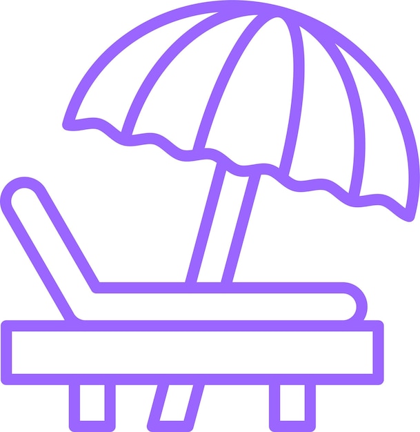 Diseño vectorial de la silla de playa Estilo de icono