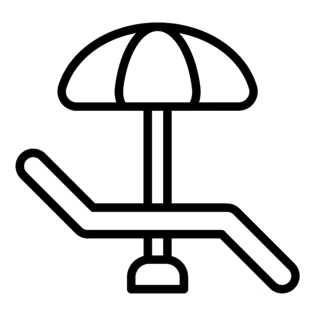 Diseño vectorial de la silla de playa Estilo de icono