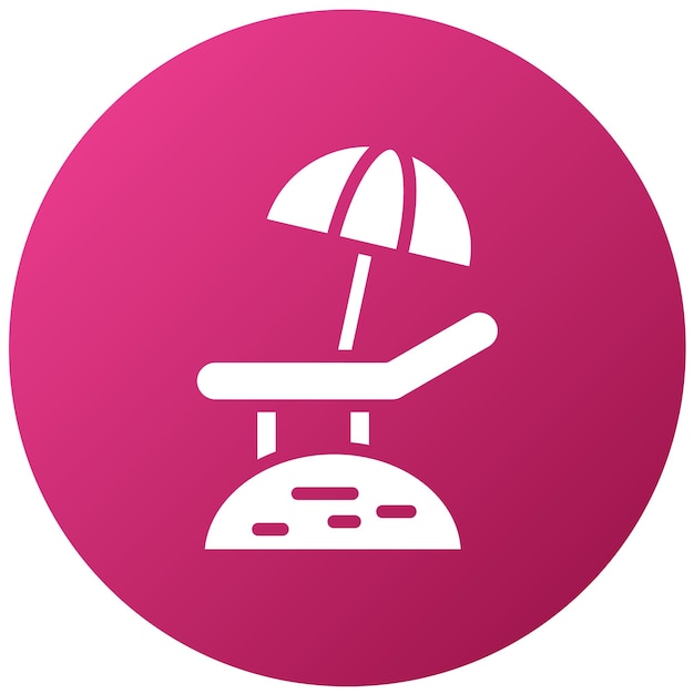 Diseño vectorial de la silla de playa Estilo de icono
