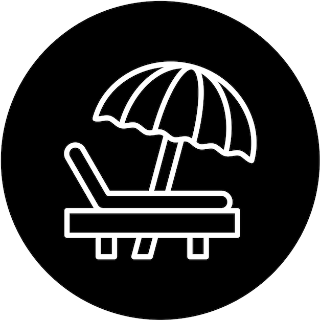 Diseño vectorial de la silla de playa Estilo de icono