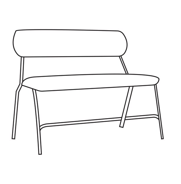 Diseño vectorial de sillas de contorno minimalista para proyectos modernos de decoración de interiores
