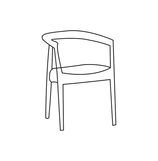 Diseño vectorial de sillas de contorno minimalista para proyectos modernos de decoración de interiores