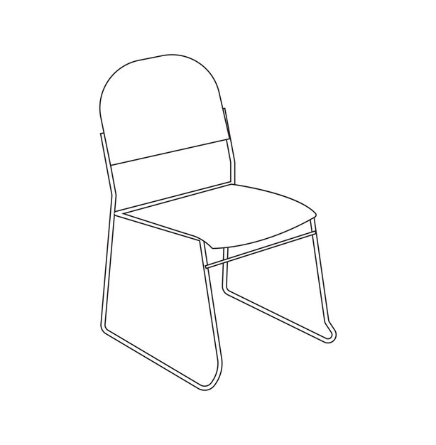 Diseño vectorial de sillas de contorno minimalista para proyectos modernos de decoración de interiores