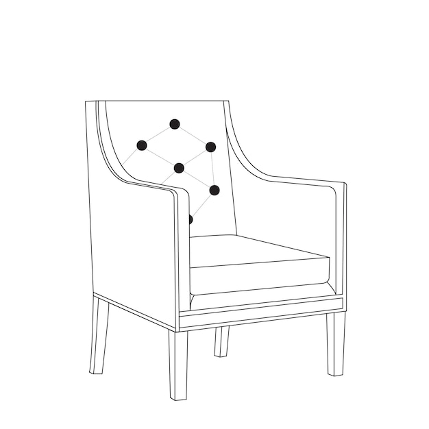 Diseño vectorial de sillas para decoración de casas Ilustración 3D de muebles para el hogar