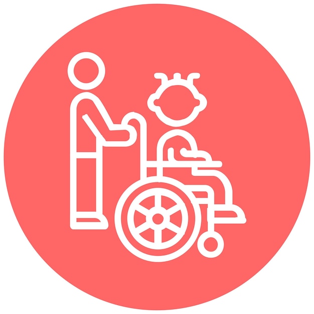 Diseño vectorial de sillas de ruedas pediátricas Estilo de icono