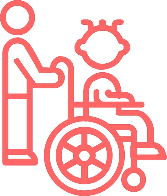 Diseño vectorial de sillas de ruedas pediátricas Estilo de icono