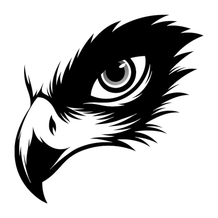 Vector diseño vectorial de silueta de cabeza de águila