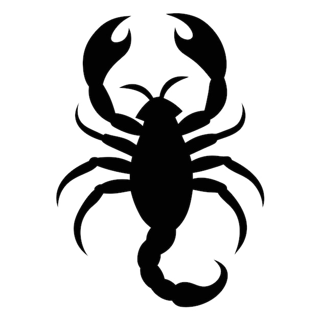 Diseño vectorial de silueta de escorpión