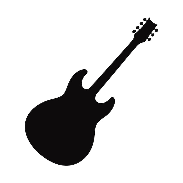 Diseño vectorial de la silueta de la guitarra