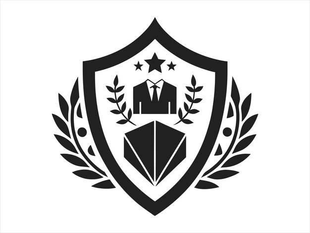 Diseño vectorial de la silueta del icono del logotipo del trofeo educativo
