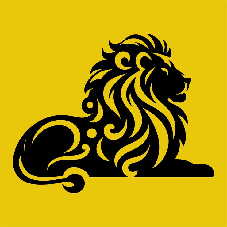 Vector diseño vectorial de silueta de un león