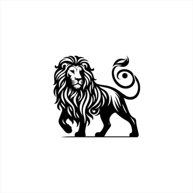 diseño vectorial de silueta de león