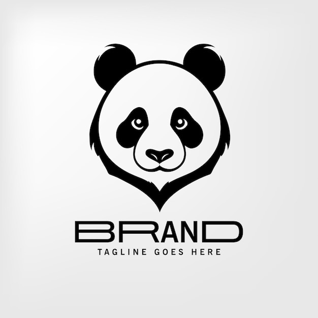 diseño vectorial de la silueta del logotipo de panda