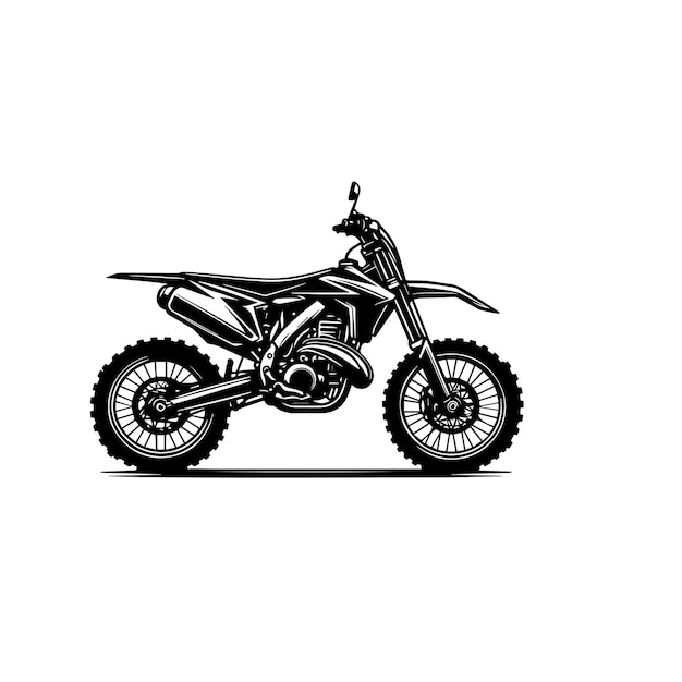 diseño vectorial de silueta de motocicleta diseño de icono de logotipo de motocicleta en blanco y negro