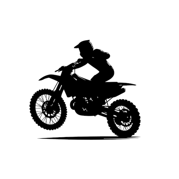diseño vectorial de silueta de motocicleta diseño de icono de logotipo de motocicleta en blanco y negro