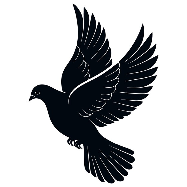 Diseño vectorial de silueta de pájaro volador