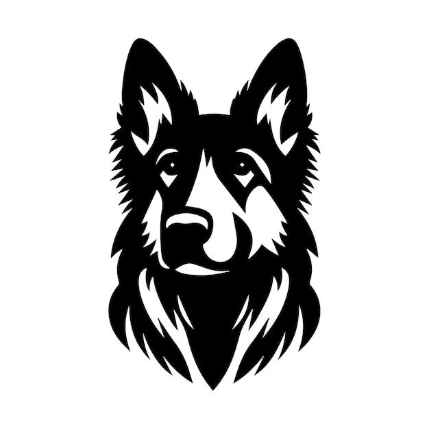 Diseño vectorial de la silueta del perro pastor alemán