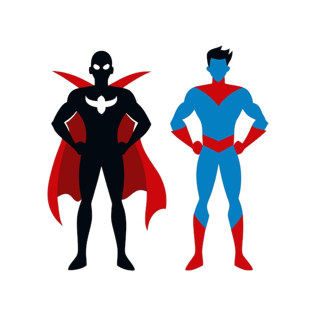 diseño vectorial de silueta de superhéroes