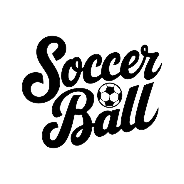 Diseño vectorial de silueta de tipografía de pelota de fútbol