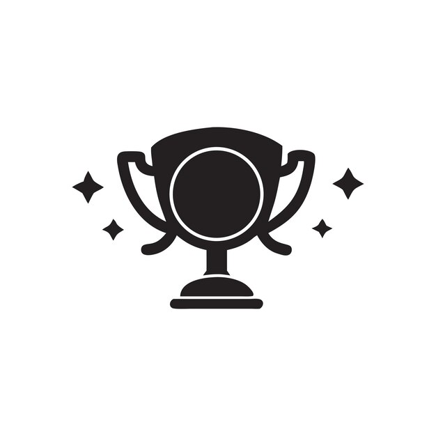 Diseño vectorial de silueta del trofeo del ganador negro