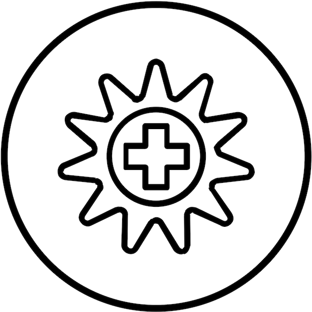 Diseño vectorial Símbolo médico Estilo del icono de la insignia